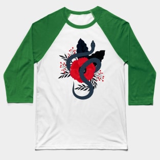 Snake with flowers Baseball T-Shirt